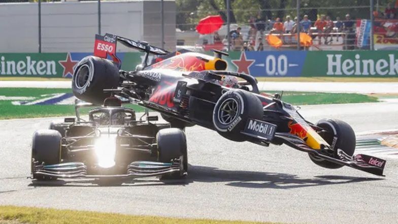 Lewis Hamilton Reacts to Collision With Max Verstappen During Italian GP 2021, Says 'Halo Stopped the Crash From Being a Lot Worse'