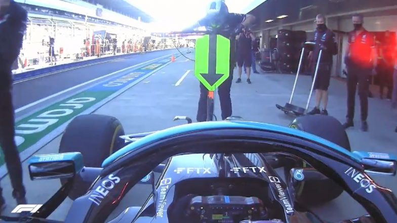 Lewis Hamilton Accidentally Sends a Jack Man Flying While Entering Pit During Free Practice Session 2 of Russian GP, Mercedes Confirm Jackman is Fine (Watch Video)