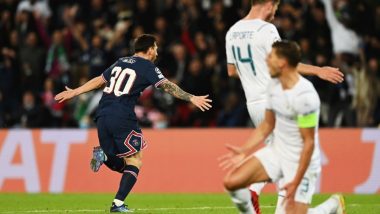 Lionel Messi Scores First Goal for PSG As They Register 2-0 Win Against Manchester City in UCL 2021-22 (Watch Video)