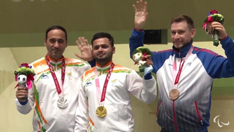 Manish Narwal & Adana Singhraj Win Gold & Silver Medals Respectively in P4 Mixed 50m Pistol SH1 at Tokyo Paralympics 2020: PM Narendra Modi Hails the Para Shooters