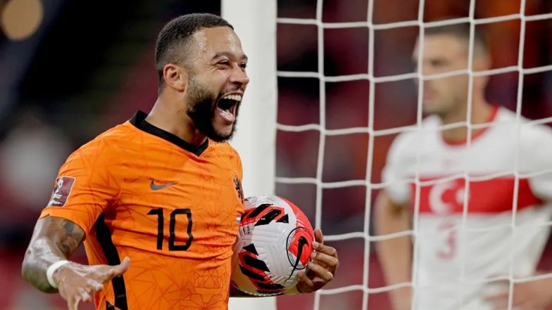 Netherlands Crushes Turkey 6-1 in FIFA World Cup 2022 European Qualifiers, Memphis Depay Scores Three Goals (Watch Video)