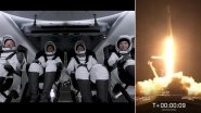 SpaceX Launches Inspiration4: Rocket With Four Civilians Launched into Earth's Orbit as Part of Historic All-Civilian Space Mission (Watch Video)