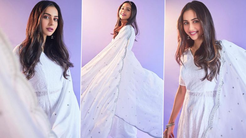 Rakul Preet Singh Looks Like a Dream In a Beautiful White Ethnic Suit, Shares Pics From Konda Polam Promotions