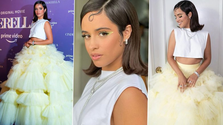 Camila Cabello Looks Every Bit a Modern-Day Princess in White Crop Top and Tulle Skirt At Cinderella Premiere, See Photos