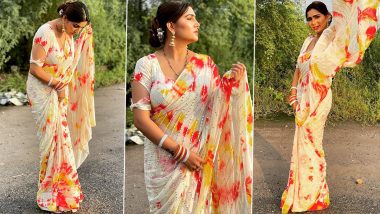 Sapna Choudhary’s Gorgeous Tie-Dye Saree Is Perfect Fit for Ganesh Chaturthi 2021 Festivities (View Photos)