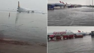 Delhi Rains: Waterlogged in Delhi Airport Following Heavy Rainfall in National Capital (Watch Video)