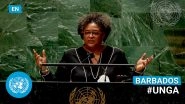 Barbados PM Mia Amor Mottley UNGA Speech 2021: If We Can Go to Moon or Solve Male Baldness, Then We Can Solve Simple Problems Like Letting People Eat