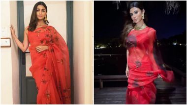 Fashion Faceoff: Alia Bhatt or Mouni Roy, Which 'Brahmastra' Actress Nailed Her Red Organza Saree Better?