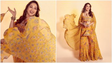 Madhuri Dixit Continues Her Obsession for Ethnic Attires With this Vibrant Yellow Outfit