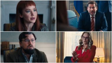 Don’t Look Up: Leonardo DiCaprio, Jennifer Lawrence Warn Meryl Streep’s President and Jonah Hill’s Chief of Staff About an Apocalypse! (Watch Video)