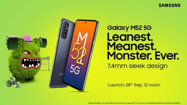 Samsung Galaxy M52 5G To Be Launched on September 28, 2021; Check Expected Prices & Other Details Here