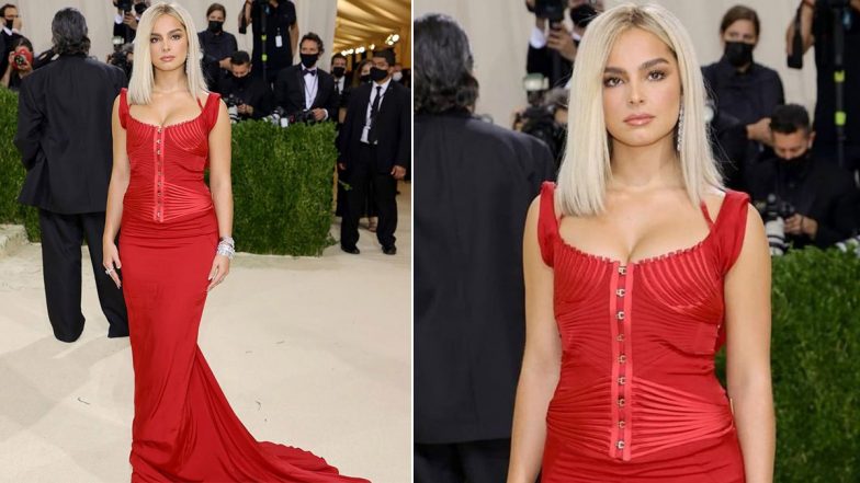 Addison Rae Exudes Elegance In a Vintage Red Gucci Gown at Met Gala 2021, Calls It ‘Dream Come True’ Moment (View Pic)