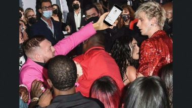 VMAs 2021: Machine Gun Kelly & Conor McGregor Get into a Fight at the Red Carpet; UFC Star Threw Drinks at the Rapper (Watch Video)