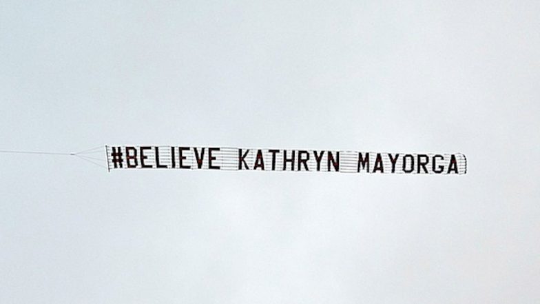 Cristiano Ronaldo Rape Allegations: ‘Believe Kathryn Mayorga’ Banner Spotted Over Old Trafford During Portuguese Star’s Return for Manchester United in Premier League 2021–22 (See Picture)