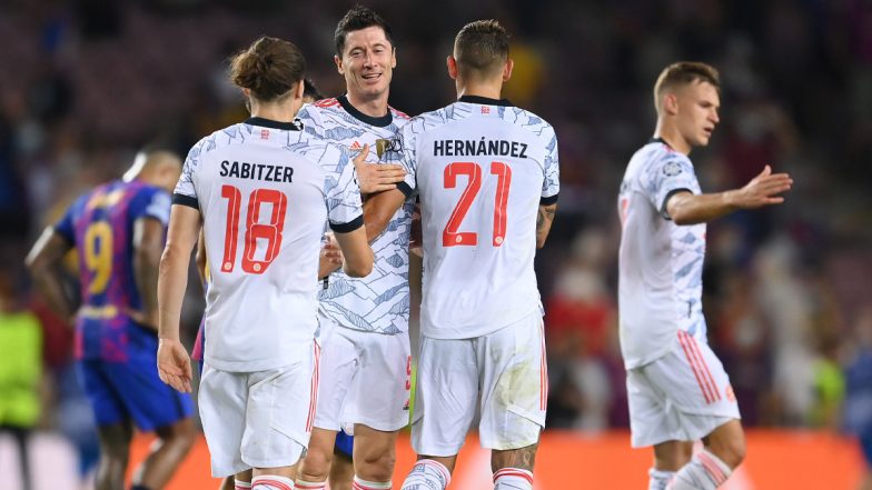 Barcelona 0-3 Bayern Munich, UEFA Champions League 2021-22: Robert Lewandowski Helps Bavarians Extend Unbeaten Away Record (Watch Goal Video Highlights)