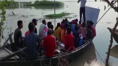 India News | Teachers Hold Classes on Boats Amid Flood in Bihar's Katihar