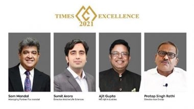 Business News | Sumit Arora, Pratap Singh Rathi, Som Mandal and Ajit Gupta Bag Times Excellence Awards 2021