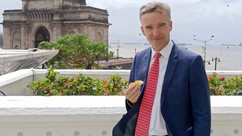 Alex Ellis, British High Commissioner to India, Relishes Vada Pav in Mumbai; Shares Pic On Twitter