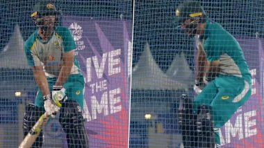 Glenn Maxwell Attempts Unique Shot During Australia Training Session Ahead of Sri Lanka Match at T20 World Cup 2021 (Watch Video)