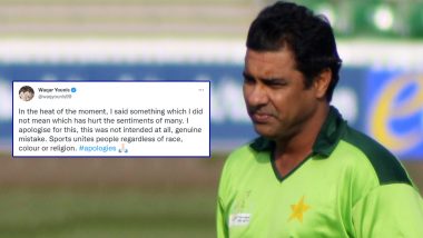 Waqar Younis Apologises for Making Comment on Mohammad Rizwan Reading Namaz During IND vs PAK T20 World Cup 2021 Match (Check Post)