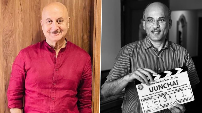 Uunchai: Anupam Kher Begins Filming for Sooraj Barjatya’s Next; Actor Shares Filmmaker’s Monochrome Pic With Clapboard