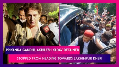 Priyanka Gandhi, Akhilesh Yadav Detained, Stopped From Heading Towards Lakhimpur Kheri by UP Administration Over Farmer Deaths