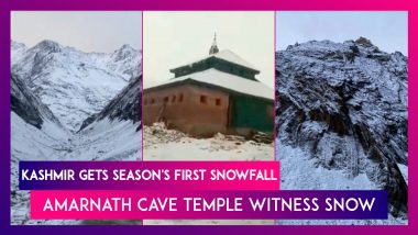 Kashmir Gets Season's First Snowfall, Zoji La Pass In Sonmarg, Amarnath Cave Temple Witness Snow