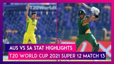 AUS vs SA Stat Highlights T20 World Cup 2021: Aussies Get Off to a Winning Start