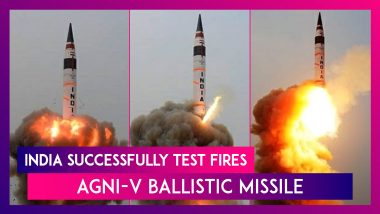 India Successfully Test Fires Agni-V Ballistic Missile From Wheeler Island, Odisha