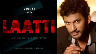 Vishal 32 Titled As Laatti in Telugu; Here’s the First Glimpse of Vishal, Sunaina’s Film That Looks Powerful! (Watch Video)