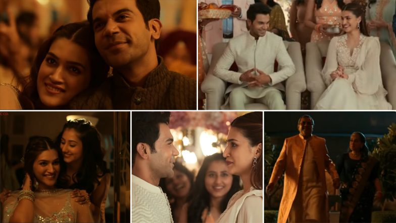 Hum Do Hamare Do Song Vedha Sajjeya: Rajkummar Rao, Kriti Sanon’s Chemistry Shines in This Soothing Wedding Number (Watch Video)