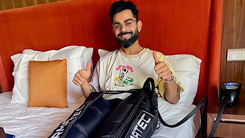 Virat Kohli Shares Snap of Recovery Session Ahead of RCB vs KKR IPL 2021 Eliminator, Writes, ‘Downtime’ (Check Post)