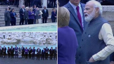 PM Narendra Modi and Other World Leaders Visit Trevi Fountain in Rome, Italy