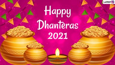 Dhanteras 2021 Images & Happy Diwali in Advance Wishes for Free Download Online: Send Dhantrayodashi Greetings, Shubh Deepawali GIFs, SMS and Messages to Family and Friends