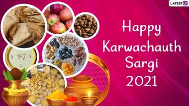 Happy Sargi Wishes & Karwa Chauth 2021 HD Images To Send Early Morning: WhatsApp Messages, Facebook Greetings, Instagram Stories, Wallpapers, GIFs and SMS To Share on Karva Chauth Vrat