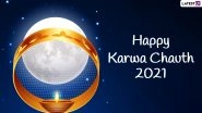 Happy Karwa Chauth 2021 Greetings for Wife & Husband: WhatsApp Stickers, Facebook Messages, GIFs, Wallpapers, Instagram Stories, Telegram Photos and Chand Pics To Celebrate Karva Chauth