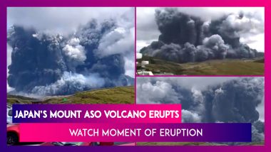 Japan: Mount Aso Volcano Erupts, Watch Moment Of Eruption