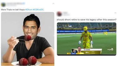 MS Dhoni Trolled With Funny Memes After Another Slow Innings (18 Runs Off 27 Balls) in DC vs CSK IPL 2021 Match