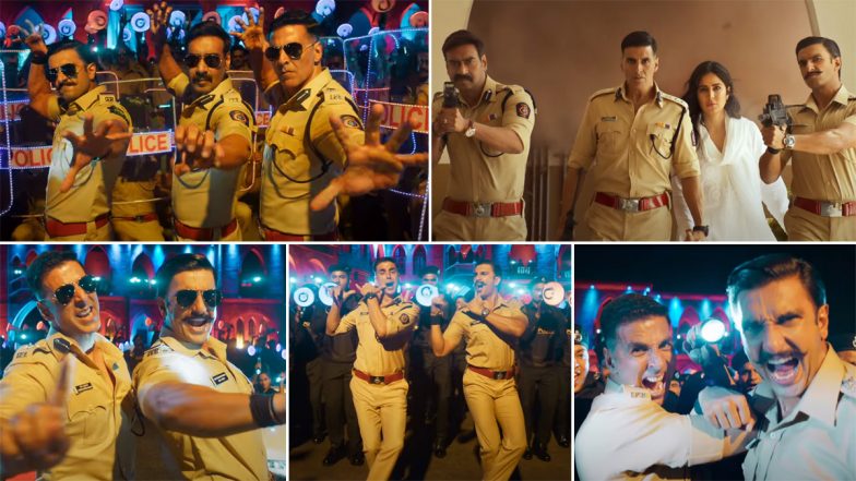 Sooryavanshi Song Aila Re Aillaa: Akshay Kumar, Ranveer Singh, Ajay Devgn Set The Festive Mood With Their Energetic Dance Moves (Watch Video)