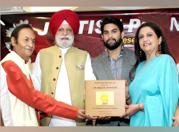 Business News | Parduman Suri Awarded the 'Youth Icon Star 2021 - Jyotish Urja' Award by Jyotish Prangan in Chandigarh