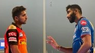 Umran Malik Speaks to Jasprit Bumrah After  Clocking 153 kph Against Mumbai Indians in IPL 2021 Match (See Pic)