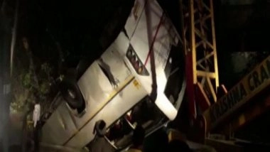 India News | Bus Falls from Flyover in UP's Ghaziabad, 3 Injured