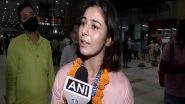 India News | Sarita Mor Receives Warm Welcome at Delhi Airport as She Returns Home with World Wrestling C'ships Bronze Medal
