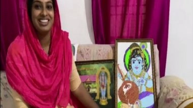India News | Muslim Woman from Kerala Has Painted over 500 Portraits of Lord Krishna