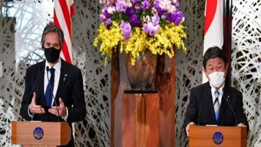 World News | Japan FM Motegi, Blinken Reaffirmed to Pursue the Idea of Free, Open Indo-Pacific Region