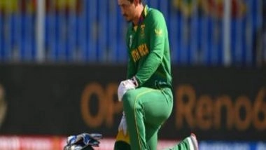 Sports News | T20 WC: Quinton De Kock Joins South African Teammates in Taking Knee