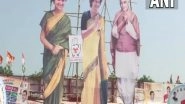 India News | Cutouts of Sardar Patel, Indira Gandhi Come Up at Congress' 'Pratigya Rally' in UP's Gorakhpur