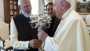 World News | PM Modi Gifts Silver Candle Stand, Book on India's Commitment on Environment to Pope Francis