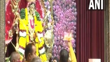 India News | Navratri: Morning Aarti Performed at Chhattarpur Temple in Delhi