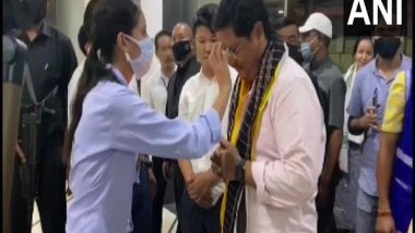 India News | Meghalaya CM Arrives at Arunachal Pradesh to Attend National People's Party Conclave